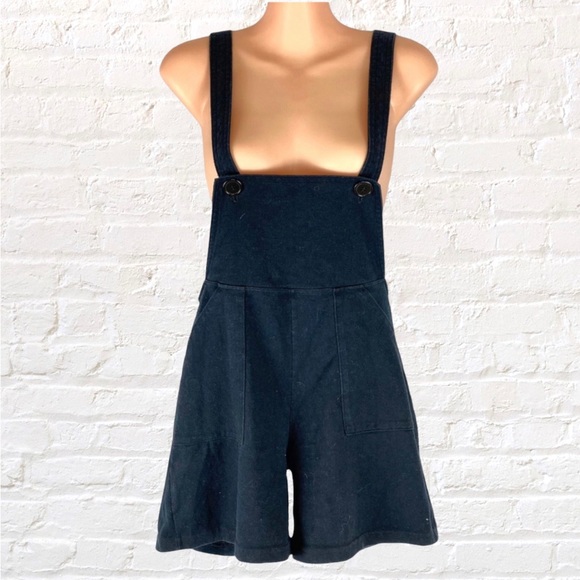American Apparel Pants - American Apparel black denim overall shorts jumpsuit, size small